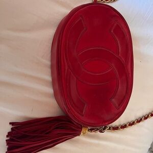 Chanel Red Leather Crossbody Bag